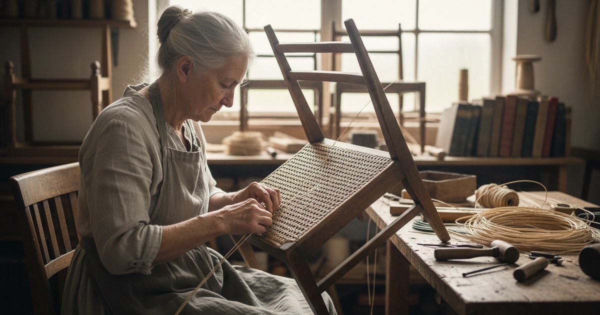 Cannage d’une chaise à l’ancienne : retrouver les gestes d’autrefois